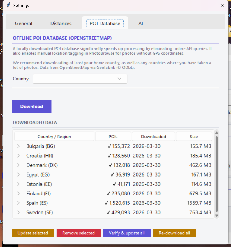 Settings — General tab